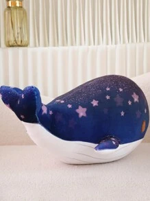 Bobbybear 1只彩虹星空鯨魚毛絨玩具,創意鯨魚海洋館枕頭,羽絨家居裝飾,水族館魚主題生日禮物 - 藏蓝色 - 查看 7