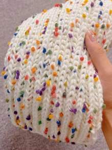 50克/毛球，4股彩色莫哈爾混紡冰島針織毛線，適用於手工編織毛衣、圍巾等厚線DIY編織（註：不包括鉤針） - 紅白色 - 查看 5