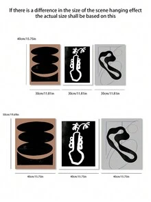 3入組帆布印刷海報,現代抽象黑白灰花瓶圖案藝術裝飾客廳臥室沙發床頭背景,走廊櫥櫃書桌裝飾,家居裝飾掛畫,無框,pvc管包裝安全送達 - 彩色 - 查看 5