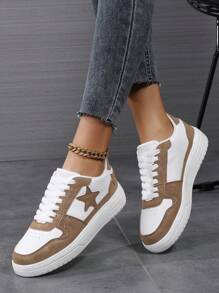 Sneakers Women's Sports Shoes Brown Casual Shoes Flat Skateboarding Shoes - Brown - View 2