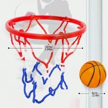 1 件 6 公分迷你籃球,免打籃球板,籃圈,球,減壓玩具,迷你便攜式籃球套裝,投籃訓練球 - 紅色 - 查看 3