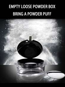 1 个空可再填充化妆粉盒散粉容器空可重复使用粉盒圆形散粉盒 15g 蜜粉散粉小样空盒带空气化妆品罐旅行容器 - 黑色 - 查看 2