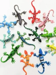 1個逼真蜥蜴造型塑料科學教育模型,有趣的惡作劇玩具,適用於沙盤遊戲,隨機顏色發貨 - 彩色 - 查看 3