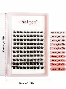 Asiteo DIY 簇状睫毛 90 件自然分段睫毛束睫毛延长单根睫毛睫毛束睫毛簇、睫毛簇、单根睫毛、睫毛、假睫毛 - 黑色 - 查看 7