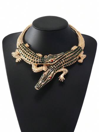 Fashionabel Överdriven Modern Gothtjej Kul Krokodilformad Halsband För kvinnor , Enkel Fester , Kort Nyckelben Kedja Smycke