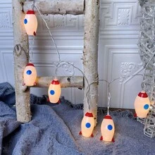 1套火箭形led電池盒燈串,2種照明模式,適用於購物中心、商店櫥窗或房間裝飾、求婚道具、照片背景、生日派對等 - 黃色 - 查看 4