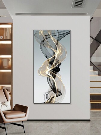 1pc Modern Vintage Multicolored Curved Geometric Living Room Wall Decor Painting