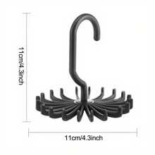 2 件/包 360° 旋轉領帶架,附 20 個掛鉤防滑防銹耐用圍巾和領帶收納盒 - 白色 - 查看 3