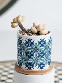 1入組7.3cm/2.9英寸陶瓷多肉盆栽,彩色手繪傳統工藝迷你盆栽,適用於家居裝飾和園藝種植 - 薄荷藍 - 查看 1