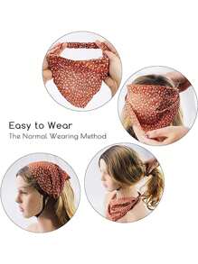 5 piezas Bandanas para mujeres, Diademas para el cabello para mujeres Pañuelos para el cabello estilo boho - 5 patrones florales clásicos - Ver 2