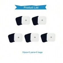 10入組2x2英寸正方形可重複使用的無紡布水凝膠電極貼片,長壽命3.5毫米按鈕式電極貼片,tens Ems肌肉刺激器用於按摩機 - 10pieces 5x5cm - 查看 5