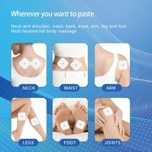 10入組2x2英寸正方形可重複使用的無紡布水凝膠電極貼片,長壽命3.5毫米按鈕式電極貼片,tens Ems肌肉刺激器用於按摩機 - 10pieces 5x5cm - 查看 6