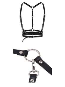 1 件功能性龐克風格安全帶,女士街頭時尚配件,可搭配洋裝、jk、襯衫和吊帶背心 - 黑色 - 查看 5