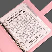 100 Days Envelope Challenge Binder Couple Savings Challenge Binder Lovers Save $5,050 Budget Notebook Money Envelopes - Black - View 4