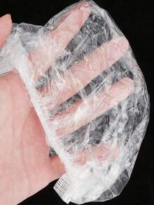 100入組透明塑料防水一次性淋浴帽,一次性浴帽,適用於女性理髮店或家用 - 白色 - 查看 2