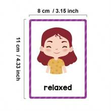 15 Cards My Emotion Feeling English Learning Words Flash Cards Kids Educational Learn Toys For Children Enlightenment Card School, Student,Stationery,School Supplies School Resources,Stationery,Learning English,I Want To Hear Your Story,Learning English,Stationery For Kids