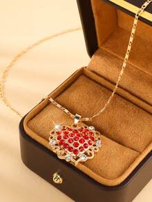 1條情人節愛心吊墜項鍊,微鑲寶石,多種選擇 - XL0479 - 查看 6