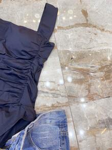 Women Bodysuits - 黑色 - 查看 5