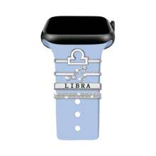 2024 Mới 12 Chòm sao Trang trí Nhẫn Tương thích với Apple Watch Silicone 49mm 45mm 44MM 42mm 41mm 40mm 38mm Loạt 8 7 6 5 4 3 Kim loại Kim cương Phụ kiện - Bạc - Xem 14