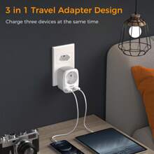 TESSAN 3 en 1 Adaptador Enchufe Brasil, Adaptador de Viaje Brasil con 2 USB, Adaptador Enchufe Tipo N Brasil, Adaptador Brasil Europa a Brasil, Sudáfrica - Gris - Ver 6