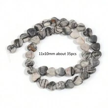 11x10 毫米心形天然瑪瑙拉長石東陵石英珠散裝間隔珠用於製作珠寶 Diy 發現物 - 11x10mm about 35pcs - 查看 18