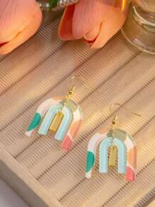 1pair Acrylic Multicolor U-Shaped Earrings - U Shape - View 1