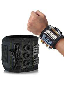 1 dây đeo cổ tay công cụ từ tính có chức năng đinh từ tính mạnh, dây đeo cổ tay công cụ từ tính mạnh mẽ vít phụ kiện nhỏ lưu trữ hấp phụ tạo tác trang trí thợ điện tiện lợi, thích hợp cho nam và nữ quà tặng sinh nhật. Dụng Cụ Từ Tính Có Thể Đeo Trên Tay Để Sửa Đinh Vít Cho Chồng, Bố, Bạn Trai, Dụng Cụ Độc Đáo, Thích Hợp Làm Dụng Cụ Nhỏ Mát Cho Thợ Thủ Công Và Thợ Điện - màu đen - Xem 2