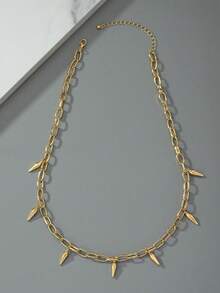 1 件嘻哈朋克酷炫风格个性化锁骨链 - 金黃色 - 查看 4