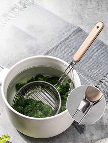 Cucharón Colador Pequeño De Acero Inoxidable Con Malla Filtrante Para Jugos, Leche De Soja Y Utensilio De Cocina Para Freír Con Aceite - Plateado - Ver 3