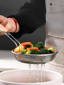 Cucharón Colador Pequeño De Acero Inoxidable Con Malla Filtrante Para Jugos, Leche De Soja Y Utensilio De Cocina Para Freír Con Aceite - Plateado - Ver 2
