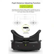 3d Vr 耳機 智慧型虛擬實境眼鏡 Vr 頭盔 適用於 Iphoneandroid 智慧型手機 帶控制器的手機鏡頭 雙筒望遠鏡 - 黑色 - 查看 4