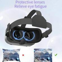 3d Vr 耳機 智慧型虛擬實境眼鏡 Vr 頭盔 適用於 Iphoneandroid 智慧型手機 帶控制器的手機鏡頭 雙筒望遠鏡 - 黑色 - 查看 9