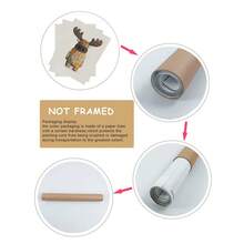 3pcs/Set Cartoon Raccoon, Deer, Brown Bear Forest Animal Nursery Wall Art Decor, Without Frame - Multicolor - View 6