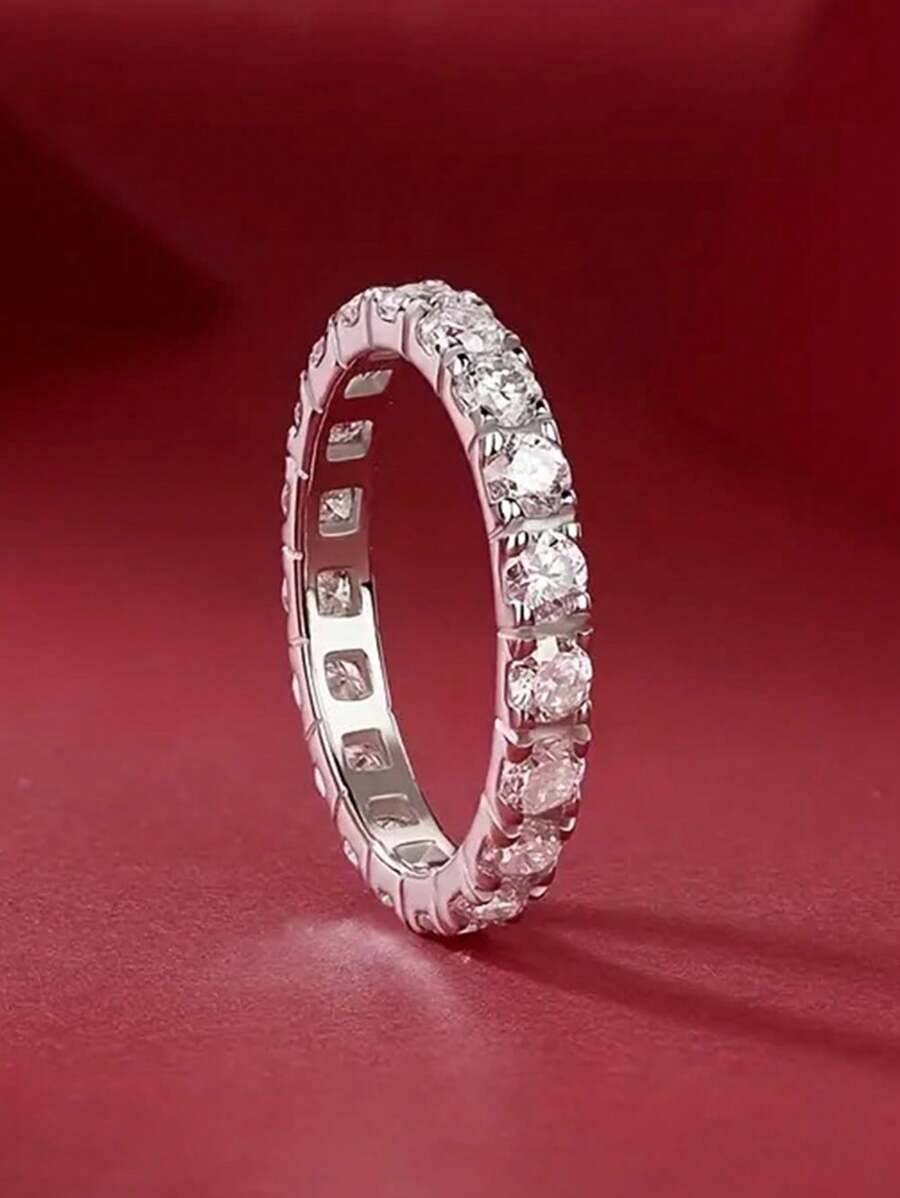 1枚華麗的立體氧化鋯女戒,適用於情人節禮物、婚禮、訂婚、慶祝周年紀念日派對珠寶 - 1# - 查看 1