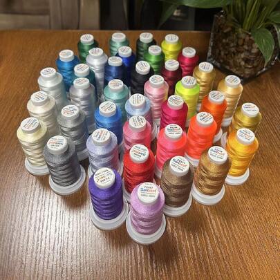 Sanbest 1pc 120D/2 Polyester Embroidery Thread - Vibrant 39 Colors Available, 1000 Meters / Spool, Ideal For Brother, Babylock, Janome, Singer, Pfaff, , Bernina, Brother Machines