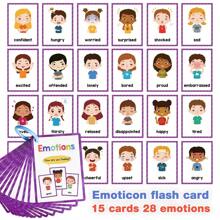 15 Cards My Emotion Feeling English Learning Words Flash Cards Kids Educational Learn Toys For Children Enlightenment Card School, Student,Stationery,School Supplies School Resources,Stationery,Learning English,I Want To Hear Your Story,Learning English,Stationery For Kids