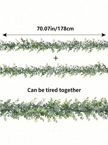 1 pièce/2 pièces/3 pièces, 70,86 pouces/5,9 pieds Décoration de maison Vignes de table artificielles, Couronne de fleurs d'eucalyptus vert avec feuilles d'eucalyptus dollar d'argent et couronne de fleurs de souffle de bébé. Fleurs et vignes artificielles en plastique. Saint-Valentin, Cadeau