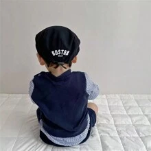 Baby Hat Spring/Autumn, Fashionable Forward Cap, Unisex Adjustable Newsboy Cap, Casual Beret, Baseball Cap For Clothing Matching - Black - View 6