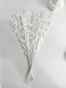 1 件/4 件/8 件白色泡沫人造花、圣诞树装饰和饰品、白色闪亮浆果花束，适用于节日婚礼派对家居室内餐桌、卧室装饰、礼物、花环、藤条 DIY 装饰配件、圣诞树和圣诞植物装饰、房间装饰 - 白色 - 查看 10