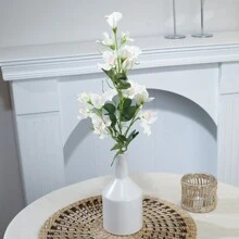 1pc Pea Flower, Peablossom, Artificial Flower, Polyester Fiber Material, Home Decoration, Garden Decoration, School Dormitory Decoration, Party Event Holiday Party Decoration, Hotel Restaurant Living Room Bedroom Wedding Kitchen Garden Decoration, Spring And Summer Decoration - White - View 8