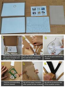 3D 照片树与猫亚克力墙贴 DIY 家庭相框树 适用于客厅艺术家居装饰墙贴花、贴纸、墙贴花、乙烯基贴花用于家居装饰、春季装饰品让您的家焕然一新、节日装饰贴纸礼物生日毕业 - 黑色 - 查看 5