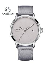 Ochstin時尚高端輕量化商務必備男士自動機械運動,防水,發光尼龍表帶機械腕表 - 灰色 - 查看 1