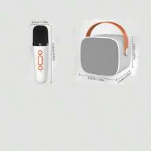Mini Karaoke Machine With 1 Wireless Microphones Portable Speaker For Adults Kids Singing Support Usb-C Aux Tf - White - View 8