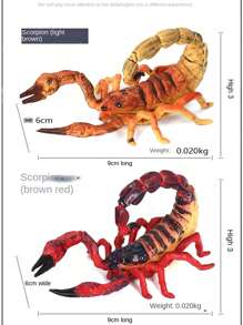 Pvc逼真蠍子模型,教育科學玩具裝飾昆蟲世界景觀,兒童禮品,便攜式 - 彩色 - 查看 3