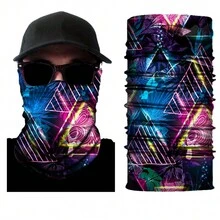 防曬防UV 1入組防塵UV Buff面紗頭巾摩托車自行車運動面罩頭帶戶外 - 彩色 - 查看 1