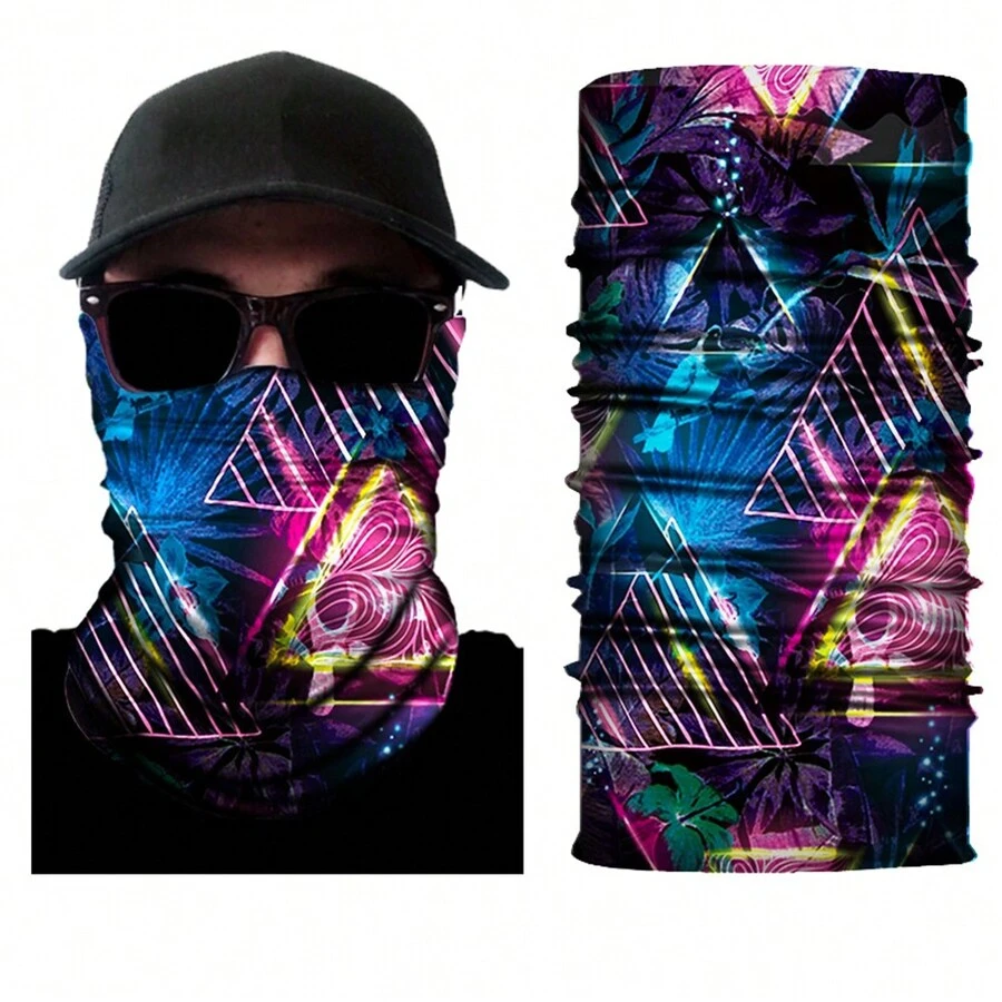 防曬防UV 1入組防塵UV Buff面紗頭巾摩托車自行車運動面罩頭帶戶外 - 彩色 - 查看 1