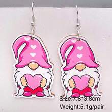 20 件粉紅情人節系列木製吊墜適合diy 耳環、項鍊製作（20 件木製吊墜+20 件耳環鉤+20 件跳環） - 粉色 - 查看 2