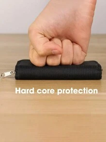 可放置22個卡槽的存儲卡袋、攜帶式錢包,分為4個大槽、18個小槽,適用於cf Sd/微型sd Micro Sd Sdhc Ms Ds遊戲配件的存儲盒 - 黑色 - 查看 6