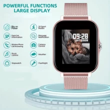 SIMSONLAB New Smart Watch Women, Wireless Call / Receive, Multi-Sport Mode, Sedentary Reminder, Weather Forecast, Message Notification, Bezel-Less Design, Smart Watch For Women With & Timer, Suitable For Android & Suitable For Both Men And Women Fashionable Gift