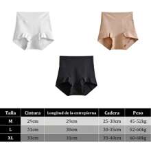 Bragas de Algodón de Cintura Alta para Mujer, Calzones Mujer Elástica Suave y Transpirable 3 PIEZAS - Negro - Ver 2